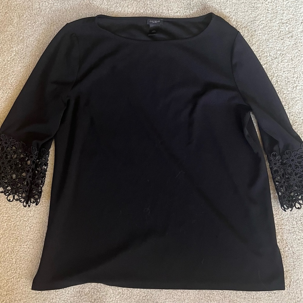 Ann Taylor Factory black blouse size L